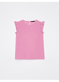 Mohito - Różowa bluzka z ozdobnymi rękawami - fioletowy ze sklepu Mohito w kategorii Bluzki damskie - zdjęcie 173565004
