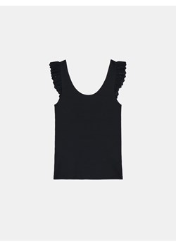 Mohito - Bawełniany czarny top - czarny ze sklepu Mohito w kategorii Bluzki damskie - zdjęcie 173565091