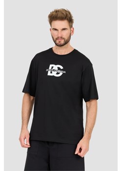 DOLCE & GABBANA Czarny t-shirt z dużym logo, Wybierz rozmiar 54 ze sklepu outfit.pl w kategorii T-shirty męskie - zdjęcie 173565543