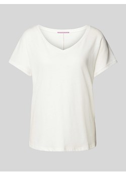 T-shirt lniany z dekoltem w serek ze sklepu Peek&Cloppenburg  w kategorii Bluzki damskie - zdjęcie 173565820