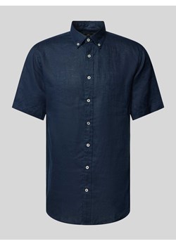 Koszula casualowa z lnu z kołnierzykiem typu button down model ‘Summer’ ze sklepu Peek&Cloppenburg  w kategorii Koszule męskie - zdjęcie 173565821