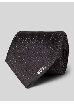 Krawat jedwabny z detalem z logo ze sklepu Peek&Cloppenburg  w kategorii Krawaty - zdjęcie 173566012