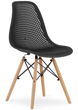 Czarne skandynawskie ażurowe krzesło - Lokus 3X ze sklepu Edinos.pl w kategorii Krzesła - zdjęcie 173567673