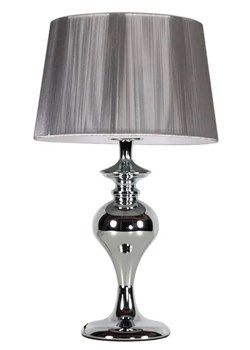 Srebrna lampa stołowa z dekoracyjną stalową podstawą - V164-Dusali ze sklepu Edinos.pl w kategorii Lampy stołowe - zdjęcie 173567933