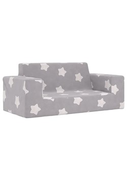 Pluszowa sofa dla dziecka szara w gwiazdki - Hallker 3X ze sklepu Edinos.pl w kategorii Fotele dziecięce - zdjęcie 173568004