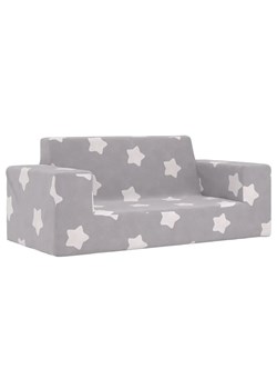 Pluszowa sofa dla dziecka szara w gwiazdki - Felina 3X ze sklepu Edinos.pl w kategorii Meble dziecięce - zdjęcie 173568004