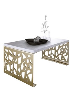 Prostokątny stolik kawowy złoty + beton - Auriga 5X ze sklepu Edinos.pl w kategorii Stoliki kawowe - zdjęcie 173568042
