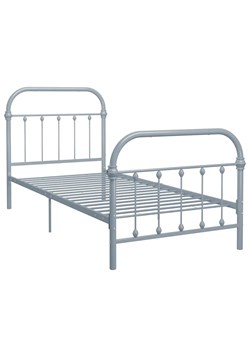 Szare metalowe łózko pojedyncze 90x200 cm - Etiosa ze sklepu Edinos.pl w kategorii Łóżka i materace - zdjęcie 173568092