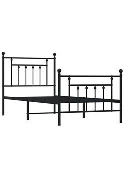 Czarne metalowe łóżko jednoosobowe 100x190cm - Velonis ze sklepu Edinos.pl w kategorii Łóżka i materace - zdjęcie 173568154