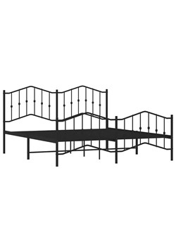 Czarne metalowe łóżko małżeńskie 180x200cm S1-E02 ze sklepu Edinos.pl w kategorii Łóżka i materace - zdjęcie 173568161