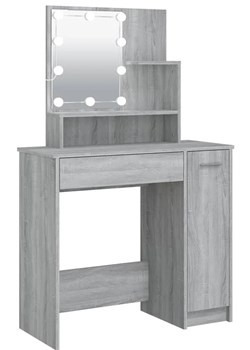 Toaletka kosmetyczna z lustrem led szary dąb sonoma L0-E16 ze sklepu Edinos.pl w kategorii Dom - zdjęcie 173568340