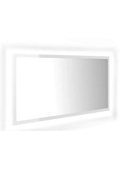 Białe w połysku lustro wiszące LED 100cm - Vineri 5X ze sklepu Edinos.pl w kategorii Lustra - zdjęcie 173568483