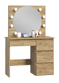 Toaletka w stylu glamour z oświetleniem LED - Kaviro 3X ze sklepu Edinos.pl w kategorii Toaletki - zdjęcie 173568500