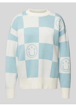 Sweter z dzianiny z nadrukiem z logo i motywem model ‘Signs’ ze sklepu Peek&Cloppenburg  w kategorii Swetry damskie - zdjęcie 173569423