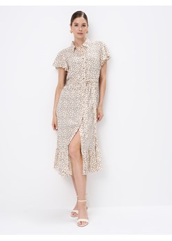 Mohito - Koszulowa sukienka midi - beżowy ze sklepu Mohito w kategorii Sukienki - zdjęcie 173569841