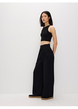Reserved - Szerokie spodnie z zakładkami - czarny ze sklepu Reserved w kategorii Spodnie damskie - zdjęcie 173569962