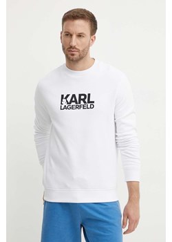 Karl Lagerfeld bluza bawełniana męska kolor biały z nadrukiem 543917.705091 ze sklepu ANSWEAR.com w kategorii Bluzy męskie - zdjęcie 173570023