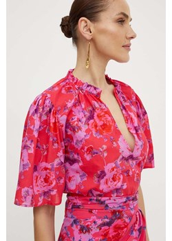 Morgan bluzka bawełniana OMELO.F damska kolor różowy wzorzysta ze sklepu ANSWEAR.com w kategorii Bluzki damskie - zdjęcie 173570194