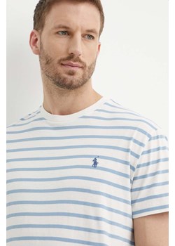 Polo Ralph Lauren t-shirt bawełniany męski kolor beżowy wzorzysty 710934662 ze sklepu ANSWEAR.com w kategorii T-shirty męskie - zdjęcie 173570291