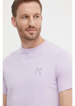 Karl Lagerfeld t-shirt męski kolor fioletowy gładki 542221.755890 ze sklepu ANSWEAR.com w kategorii T-shirty męskie - zdjęcie 173570371