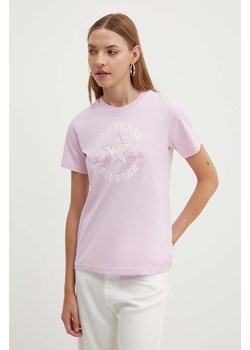 Converse t-shirt bawełniany kolor różowy z nadrukiem 10026362-A03 ze sklepu ANSWEAR.com w kategorii T-shirty męskie - zdjęcie 173570402
