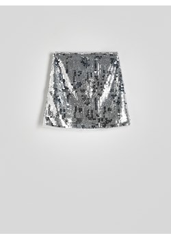 Reserved - Spódnica mini z cekinami - srebrny ze sklepu Reserved w kategorii Spódnice - zdjęcie 173572452
