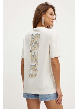 Guess t-shirt bawełniany PAISLEY damski kolor beżowy W4YI18 JA914 ze sklepu ANSWEAR.com w kategorii Bluzki damskie - zdjęcie 173577134
