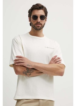 Polo Ralph Lauren t-shirt bawełniany męski kolor beżowy z nadrukiem 710950133001 ze sklepu ANSWEAR.com w kategorii T-shirty męskie - zdjęcie 173577192