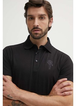 Karl Lagerfeld polo bawełniane kolor czarny z nadrukiem 542241.745422 ze sklepu ANSWEAR.com w kategorii T-shirty męskie - zdjęcie 173577292