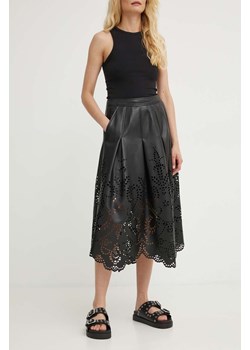 MUNTHE spódnica kolor czarny midi rozkloszowana ze sklepu ANSWEAR.com w kategorii Spódnice - zdjęcie 173577301