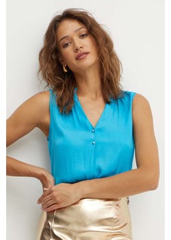 Morgan bluzka ONONI kolor niebieski gładka ze sklepu ANSWEAR.com w kategorii Bluzki damskie - zdjęcie 173577324