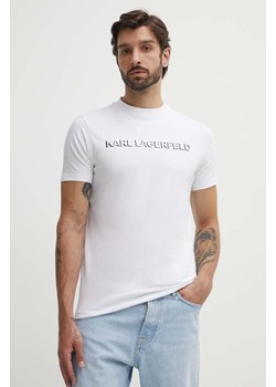 Karl Lagerfeld t-shirt męski kolor biały z nadrukiem 542221.755053 ze sklepu ANSWEAR.com w kategorii T-shirty męskie - zdjęcie 173577343