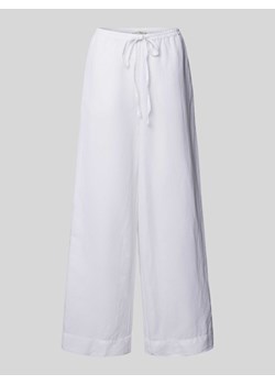 Spodnie lniane z szeroką nogawką i elastycznym pasem model ‘Mirilla’ ze sklepu Peek&Cloppenburg  w kategorii Spodnie damskie - zdjęcie 173577880