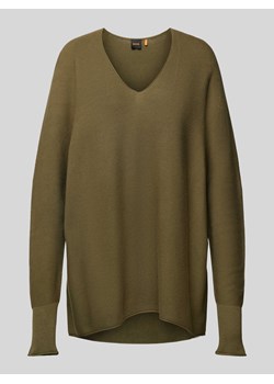 Sweter z dzianiny z dekoltem w serek model ‘Feronessa’ ze sklepu Peek&Cloppenburg  w kategorii Swetry damskie - zdjęcie 173577914