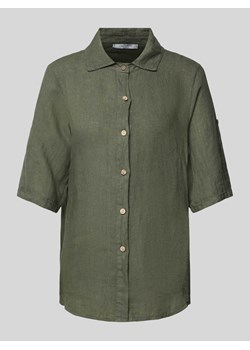 Bluzka lniana z rękawem o dł. 1/2 model ‘Si44a’ ze sklepu Peek&Cloppenburg  w kategorii Koszule damskie - zdjęcie 173577984