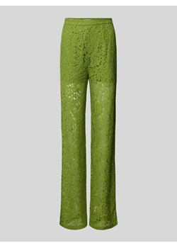 Spodnie materiałowe z szeroką nogawką i koronką szydełkową model ‘IBI’ ze sklepu Peek&Cloppenburg  w kategorii Spodnie damskie - zdjęcie 173578074