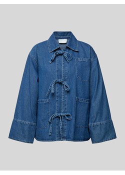 Kurtka jeansowa o kroju oversized z wiązaniami model ‘Starlie’ ze sklepu Peek&Cloppenburg  w kategorii Kurtki damskie - zdjęcie 173578172