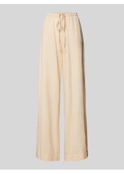 Spodnie lniane z szeroką nogawką i elastycznym pasem model ‘Mirilla’ ze sklepu Peek&Cloppenburg  w kategorii Spodnie damskie - zdjęcie 173578231