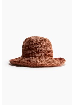 H & M - Słomkowy kapelusz z falistym rondem - Pomarańczowy ze sklepu H&M w kategorii Kapelusze damskie - zdjęcie 173578474