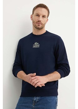 Lacoste bluza bawełniana męska kolor granatowy z nadrukiem ze sklepu ANSWEAR.com w kategorii Bluzy męskie - zdjęcie 173580662