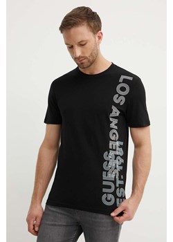 Guess t-shirt męski kolor czarny z nadrukiem M4YI34 J1314 ze sklepu ANSWEAR.com w kategorii T-shirty męskie - zdjęcie 173580754