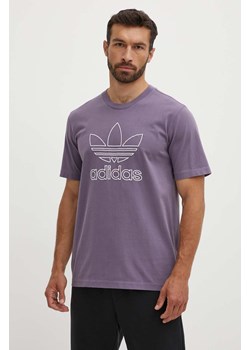 adidas Originals t-shirt bawełniany Trefoil Tee męski kolor fioletowy z aplikacją IR7992 ze sklepu ANSWEAR.com w kategorii T-shirty męskie - zdjęcie 173580810