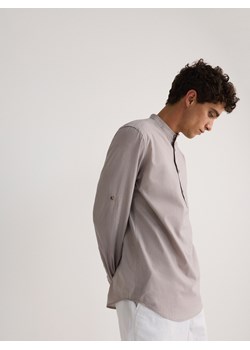 Reserved - Koszula regular ze stójką - beżowy ze sklepu Reserved w kategorii Koszule męskie - zdjęcie 173581043