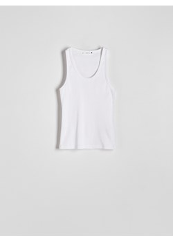 Reserved - Bawełniany top - biały ze sklepu Reserved w kategorii Bluzki damskie - zdjęcie 173581060