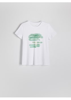 Reserved - T-shirt z nadrukiem - biały ze sklepu Reserved w kategorii Bluzki damskie - zdjęcie 173581621