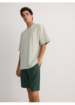 Reserved - Bawełniany t-shirt boxy - jasnozielony ze sklepu Reserved w kategorii T-shirty męskie - zdjęcie 173582034
