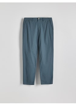 Reserved - Spodnie chino regular z lnem - granatowy ze sklepu Reserved w kategorii Spodnie męskie - zdjęcie 173582144