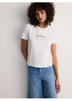 Reserved - T-shirt z nadrukiem - biały ze sklepu Reserved w kategorii Bluzki damskie - zdjęcie 173582451