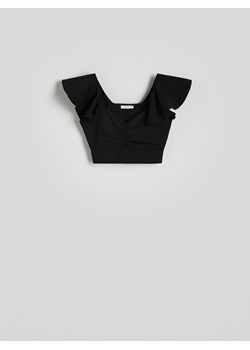 Reserved - Bluzka z falbankami - czarny ze sklepu Reserved w kategorii Bluzki damskie - zdjęcie 173582462
