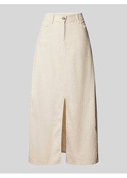Spódnica z lnu z rozcięciem model ‘Ina’ ze sklepu Peek&Cloppenburg  w kategorii Spódnice - zdjęcie 173583813
